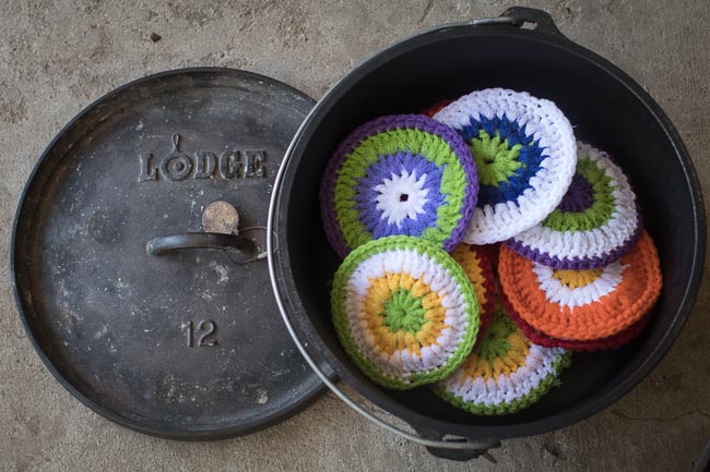 Scrubbies in Dutch Oven with Llid