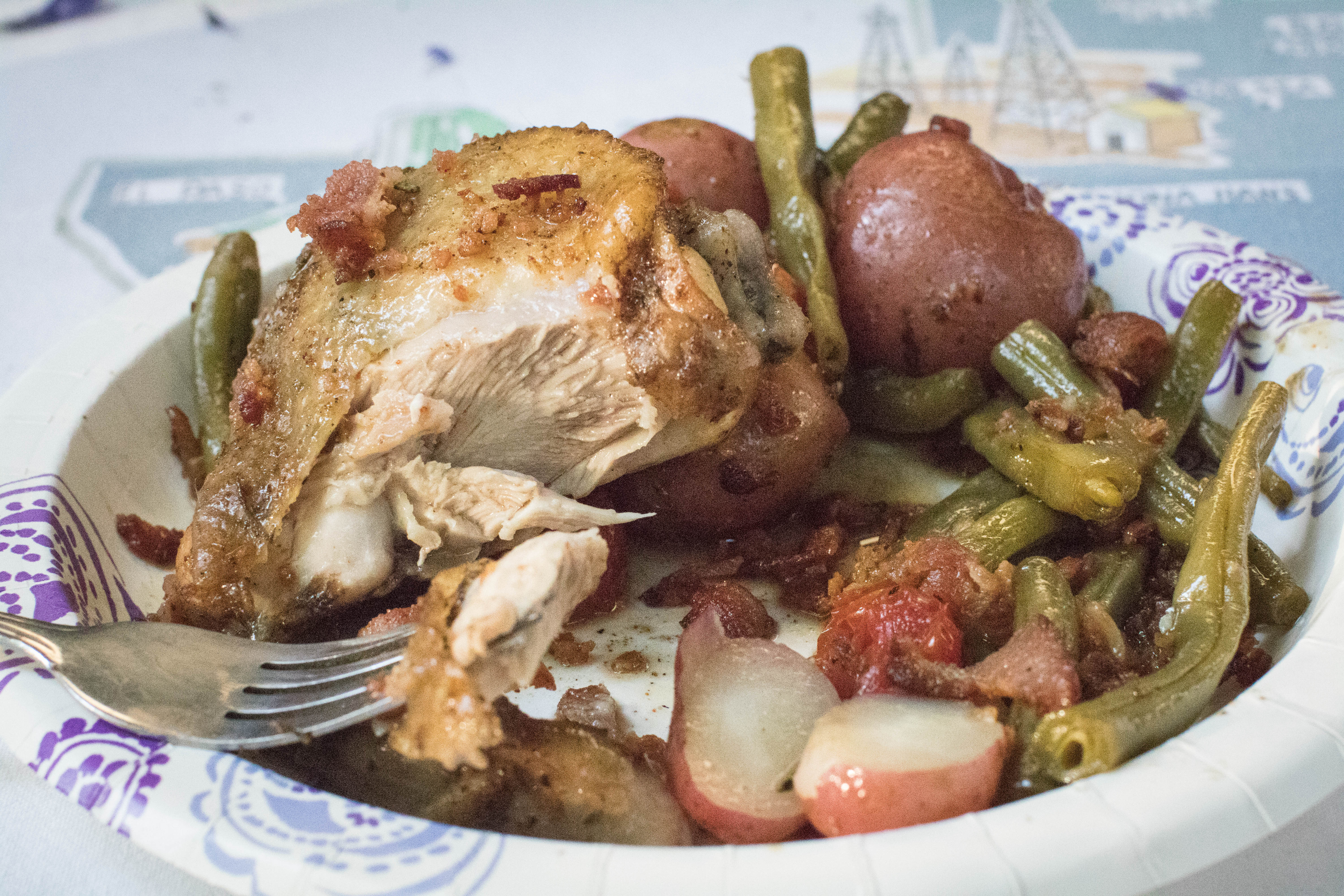 Honey Balsamic Chicken with Taters and Green Beans